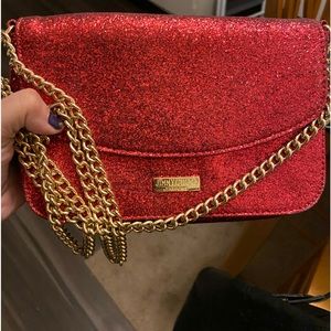 JIMMY CHOO Parfum Red Glitter Clutch Crossbody